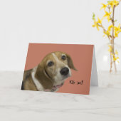 Carte d'anniversaire du chien beagle (Fleur jaune)