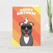 Carte d'anniversaire du Chien Bull Terrier Staffor (Devant)
