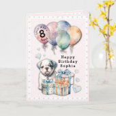 Carte d'anniversaire du Chien Chien Chien Chien Ch (Fleur jaune)