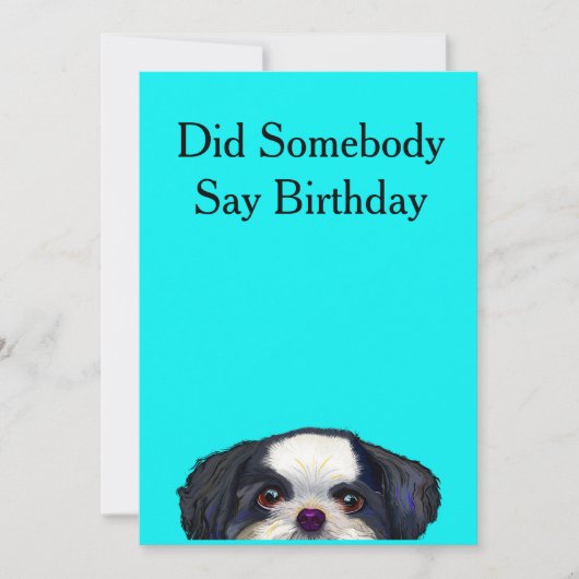 Carte d'anniversaire du chien de Cute Shih Tzu (Devant)