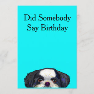 Carte d'anniversaire du chien de Cute Shih Tzu