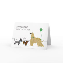 Carte d'anniversaire du chien de laisse