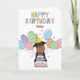 Carte d'anniversaire du chien griffon de Bruxelles