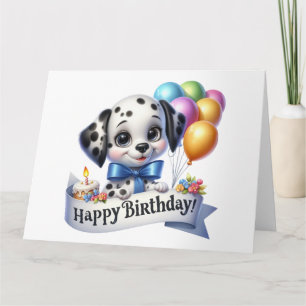 Carte d'anniversaire du chien mignon