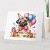 Carte d'anniversaire du chien mignon (Devant)