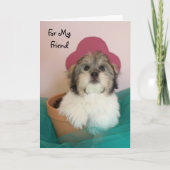 Carte d'anniversaire du chiot ami (Devant)