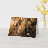 Carte d'anniversaire du chiot berger allemand. (Fleur jaune)