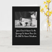 Carte d'anniversaire du chiot de Bulldog anglais (Fleur jaune)
