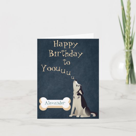 Carte d'anniversaire du chiot de Howky Husky Modif (Devant)