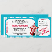 Carte d'anniversaire du cirque (Devant / Derrière)