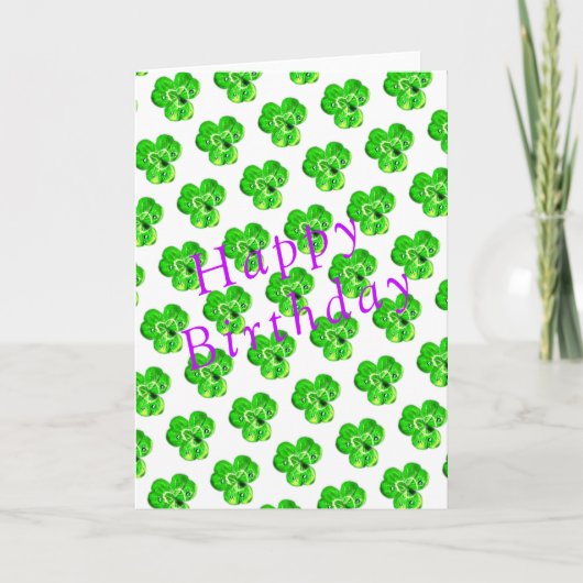 Carte d'anniversaire du Clover vert (Devant)