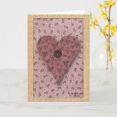 Carte d'anniversaire du coeur (grand-mère) (grande (Fleur jaune)