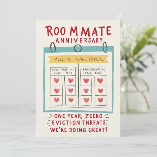 Carte d'anniversaire du colocataire (Debout devant)