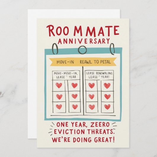 Carte d'anniversaire du colocataire (Devant / Derrière)