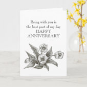 Carte d'anniversaire du conjoint avec tulipes (Fleur jaune)