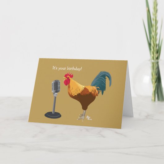 Carte d'anniversaire du coq (Devant)