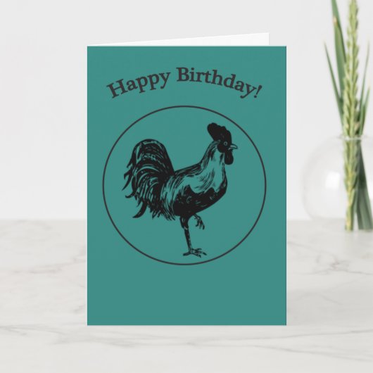 Carte d'anniversaire du coq (Devant)