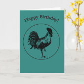 Carte d'anniversaire du coq (Fleur jaune)