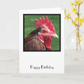 Carte d'anniversaire du coq (Fleur jaune)
