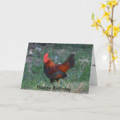Carte d'anniversaire du coq (Fleur jaune)