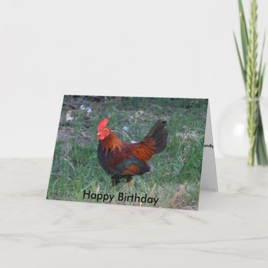 Carte d'anniversaire du coq (Devant)