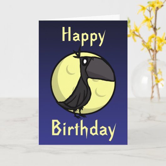 Carte d'anniversaire du Corbeau (Fleur jaune)