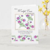 carte d'anniversaire du cousin - carte d'anniversa (Fleur jaune)