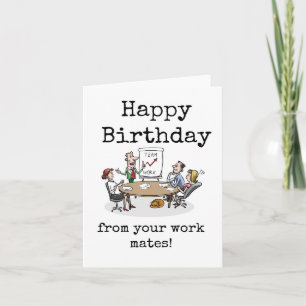 Carte D'Anniversaire Du Coworker, Des Mates De Tra