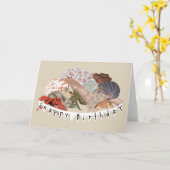 Carte d'anniversaire du crabe ermite (Fleur jaune)