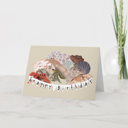 Carte d'anniversaire du crabe ermite (Devant)