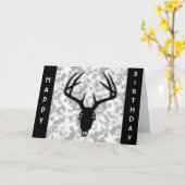 Carte d'anniversaire du crâne de cerf (Fleur jaune)