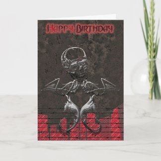 Carte d'anniversaire du crâne Grunge