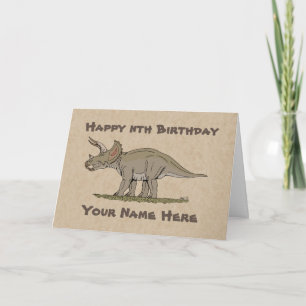 Carte d'anniversaire du Dinosaur Tricératops créta