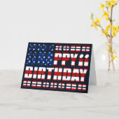 Carte d'anniversaire du drapeau américain (Fleur jaune)