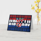 Carte d'anniversaire du drapeau croate (Fleur jaune)