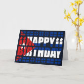 Carte d'anniversaire du drapeau cubain (Fleur jaune)