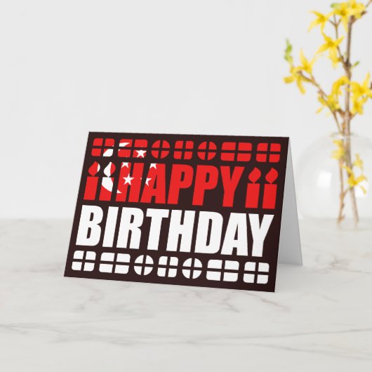 Carte d'anniversaire du drapeau de Singapour (Fleur jaune)