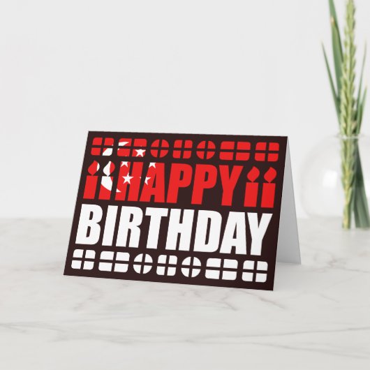 Carte d'anniversaire du drapeau de Singapour (Devant)