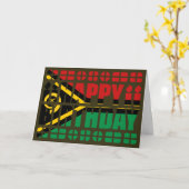 Carte d'anniversaire du drapeau de Vanuatu (Fleur jaune)