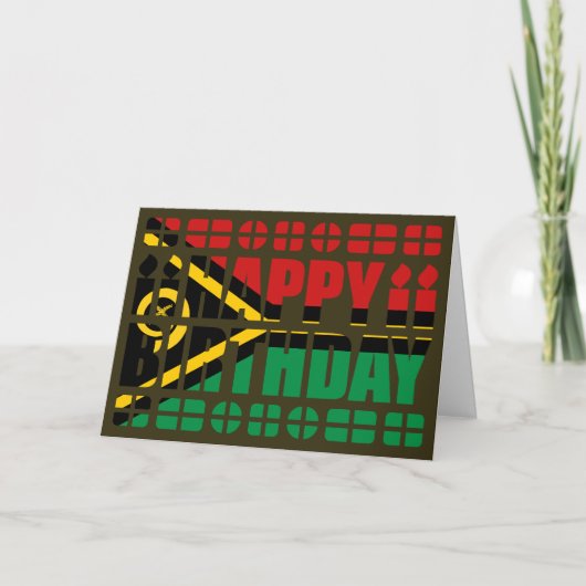 Carte d'anniversaire du drapeau de Vanuatu (Devant)
