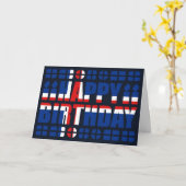 Carte d'anniversaire du drapeau islandais (Fleur jaune)