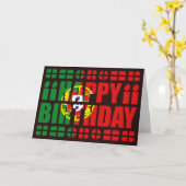 Carte d'anniversaire du drapeau portugais (Fleur jaune)