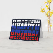 Carte d'anniversaire du drapeau russe (Fleur jaune)