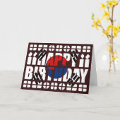 Carte d'anniversaire du drapeau sud-coréen (Fleur jaune)