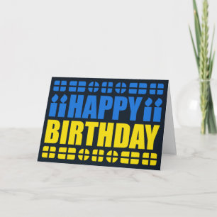 Carte d'anniversaire du drapeau ukrainien