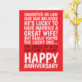 Carte d'anniversaire du fils et de la belle-fille (Fleur jaune)