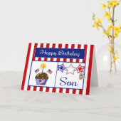 Carte d'anniversaire du fils militaire (Fleur jaune)