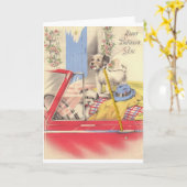 Carte d'anniversaire du Fils vintage (Fleur jaune)