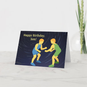 CARTE D'ANNIVERSAIRE DU FILS WRESTLING