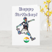 Carte d'anniversaire du football indien (Fleur jaune)